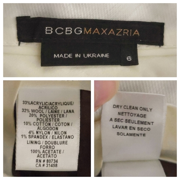 BCBG MaxAzria Tan Brown Confetti Wool Bootcut Slacks Trouser Pants - Picture 5 of 5